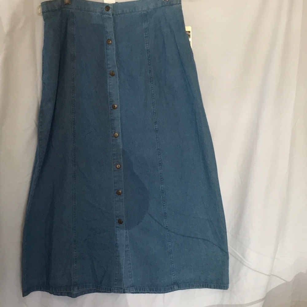 Vintage Southern Lady denim button down skirt NOS